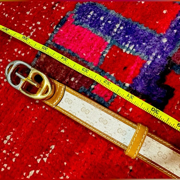 Vintage GUCCI Logo Belt size 75 or 24/0 XS - Picture 7 of 16